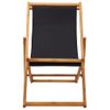 Sillón De Salón | Silla De Playa Plegable Madera De Eucalipto Y Tela Negra Cfw790104