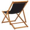 Sillón De Playa| Silla De Playa Plegable Madera De Eucalipto Y Tela Negra Cfw790104