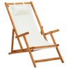 Sillón De Salón | Silla De Playa Plegable Madera Maciza De Eucalipto Y Tela Crema Cfw790106