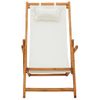 Sillón De Salón | Silla De Playa Plegable Madera Maciza De Eucalipto Y Tela Crema Cfw790106