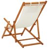 Sillón De Salón | Silla De Playa Plegable Madera Maciza De Eucalipto Y Tela Crema Cfw790106