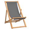 Sillón De Playa| Silla De Playa Plegable Madera Maciza De Teca Gris Cfw790110