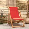 Sillón De Playa| Silla De Playa Plegable Madera Maciza De Teca Rojo Cfw790111