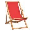 Sillón De Playa| Silla De Playa Plegable Madera Maciza De Teca Rojo Cfw790111