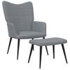 Sillón De Salón | Silla De Relajación Con Reposapiés Tela Gris Claro Cfw790124