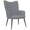 Sillón De Salón | Silla De Relajación Con Reposapiés Tela Gris Claro Cfw790124