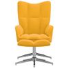 Sillón De Salón | Silla De Relajación Con Reposapiés Terciopelo Amarillo Mostaza Cfw790129