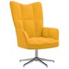 Sillón De Salón | Silla De Relajación Con Reposapiés Terciopelo Amarillo Mostaza Cfw790129