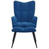 Sillón De Relax | Silla De Relax | Silla De Relajación Con Reposapiés Terciopelo Azul Cfw790131