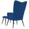 Sillón De Relax | Silla De Relax | Silla De Relajación Con Reposapiés Terciopelo Azul Cfw790131