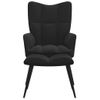 Sillón De Salón | Silla De Relajación Con Reposapiés Terciopelo Negro Cfw790138