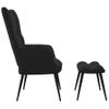 Sillón De Salón | Silla De Relajación Con Reposapiés Terciopelo Negro Cfw790138