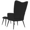 Sillón De Salón | Silla De Relajación Con Reposapiés Terciopelo Negro Cfw790138