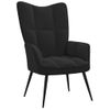 Sillón De Salón | Silla De Relajación Con Reposapiés Terciopelo Negro Cfw790138