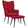 Sillón De Relax | Silla De Relax | Silla De Relajación Con Reposapiés Terciopelo Rojo Tinto Cfw790140