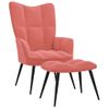 Sillón De Salón | Silla De Relajación Con Reposapiés Terciopelo Rosa Cfw790141