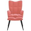 Sillón De Salón | Silla De Relajación Con Reposapiés Terciopelo Rosa Cfw790141