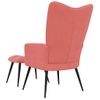 Sillón De Salón | Silla De Relajación Con Reposapiés Terciopelo Rosa Cfw790141