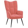 Sillón De Salón | Silla De Relajación Con Reposapiés Terciopelo Rosa Cfw790141