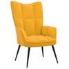 Sillón De Salón | Silla De Relajación De Terciopelo Amarillo Mostaza Cfw790158