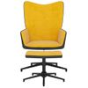 Sillón De Relax | Silla De Relax | Silla De Relajación Reposapiés Terciopelo Pvc Amarillo Mostaza Cfw790184