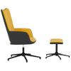 Sillón De Relax | Silla De Relax | Silla De Relajación Reposapiés Terciopelo Pvc Amarillo Mostaza Cfw790184