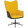 Sillón De Relax | Silla De Relax | Silla De Relajación Reposapiés Terciopelo Pvc Amarillo Mostaza Cfw790184