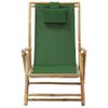 Silla De Relax | Silla De Relax | Silla De Relajación Reclinable De Bambú Y Tela Verde Cfw790193