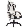 Silla Gaming | Silla De Oficina | Silla Gamer Ergonomica Con Luces Led Rgb Cuero Sintético Negro Y Blanco Cfw790210