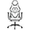 Silla Gaming | Silla De Oficina | Silla Gamer Ergonomica Con Reposapiés Cuero Sintético Blanco Negro Cfw790228