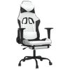 Silla Gaming | Silla De Oficina | Silla Gamer Ergonomica Con Reposapiés Cuero Sintético Blanco Negro Cfw790230