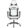 Silla Gaming | Silla De Oficina | Silla Gamer Ergonomica Con Reposapiés Cuero Sintético Blanco Negro Cfw790230