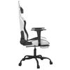 Silla Gaming | Silla De Oficina | Silla Gamer Ergonomica Con Reposapiés Cuero Sintético Blanco Negro Cfw790230