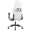 Silla Gaming | Silla De Oficina | Silla Gamer Ergonomica Con Reposapiés Cuero Sintético Blanco Negro Cfw790230