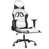 Silla Gaming | Silla De Oficina | Silla Gamer Ergonomica Con Reposapiés Cuero Sintético Blanco Negro Cfw790230