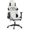 Silla Gaming | Silla De Oficina | Silla Gamer Ergonomica Con Reposapiés Cuero Sintético Blanco Negro Cfw790231