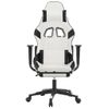 Silla Gaming | Silla De Oficina | Silla Gamer Ergonomica Con Reposapiés Cuero Sintético Blanco Negro Cfw790231