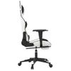 Silla Gaming | Silla De Oficina | Silla Gamer Ergonomica Con Reposapiés Cuero Sintético Blanco Negro Cfw790231