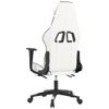 Silla Gaming | Silla De Oficina | Silla Gamer Ergonomica Con Reposapiés Cuero Sintético Blanco Negro Cfw790231