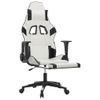 Silla Gaming | Silla De Oficina | Silla Gamer Ergonomica Con Reposapiés Cuero Sintético Blanco Negro Cfw790231