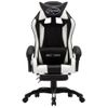 Silla Gaming | Silla De Oficina | Silla Gamer Ergonomica Con Reposapiés Cuero Sintético Blanco Y Negro Cfw790232