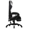 Silla Gaming | Silla De Oficina | Silla Gamer Ergonomica Con Reposapiés Cuero Sintético Blanco Y Negro Cfw790232