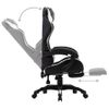 Silla Gaming | Silla De Oficina | Silla Gamer Ergonomica Con Reposapiés Cuero Sintético Blanco Y Negro Cfw790232