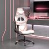 Silla Gaming | Silla De Oficina | Silla Gamer Ergonomica Con Reposapiés Cuero Sintético Blanco Y Rosa Cfw790233