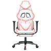 Silla Gaming | Silla De Oficina | Silla Gamer Ergonomica Con Reposapiés Cuero Sintético Blanco Y Rosa Cfw790233