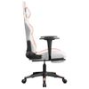 Silla Gaming | Silla De Oficina | Silla Gamer Ergonomica Con Reposapiés Cuero Sintético Blanco Y Rosa Cfw790233