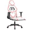 Silla Gaming | Silla De Oficina | Silla Gamer Ergonomica Con Reposapiés Cuero Sintético Blanco Y Rosa Cfw790233