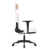 Silla Gaming | Silla De Oficina | Silla Gamer Ergonomica Con Reposapiés Cuero Sintético Blanco Y Rosa Cfw790234