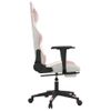 Silla Gaming | Silla De Oficina | Silla Gamer Ergonomica Con Reposapiés Cuero Sintético Blanco Y Rosa Cfw790235