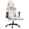 Silla Gaming | Silla De Oficina | Silla Gamer Ergonomica Con Reposapiés Cuero Sintético Blanco Y Rosa Cfw790235